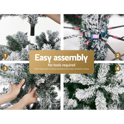 Jingle Jollys Christmas Tree 2.1M Xmas Trees Decorations Snowy 1106 Tips XM-TR-FULL-7F-GS