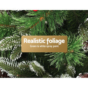 Jingle Jollys 2.1M Christmas Tree with Pine Cones Red Berries Prelit LED Warm Lights XM-TR-FULL-7F-PE-LED
