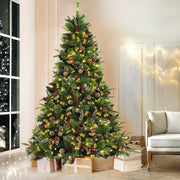 Jingle Jollys 2.1M Christmas Tree with Pine Cones Red Berries Prelit LED Warm Lights XM-TR-FULL-7F-PE-LED