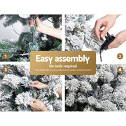Jingle Jollys Christmas Tree 2.1M Xmas Tree with 500 LED Lights Snowy Tips XM-TR-FULL-7FT-GS-LED
