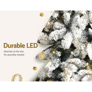 Jingle Jollys Christmas Tree 2.1M Xmas Tree with 500 LED Lights Snowy Tips XM-TR-FULL-7FT-GS-LED