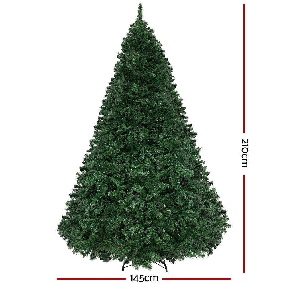 Jingle Jollys Christmas Tree 2.1m Xmas Tree Decor 2800 LED Lights 8 Modes XM-TR-FULL-7FT-MC