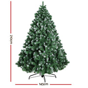 Jingle Jollys Christmas Tree 2.1M Xmas Trees Decorations Snowy 1250 Tips XM-TR-FULL-7FT-SNOW