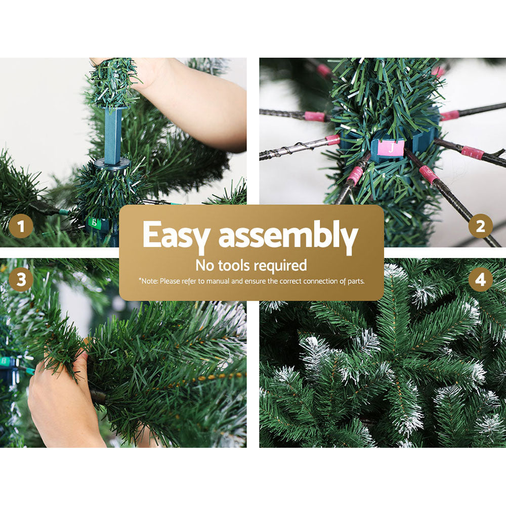 Jingle Jollys Christmas Tree 2.1M Xmas Trees Decorations Snowy 1250 Tips XM-TR-FULL-7FT-SNOW