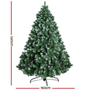 Jingle Jollys Christmas Tree 2.4M Xmas Trees Decorations Snowy 1500 Tips XM-TR-FULL-8FT-SNOW