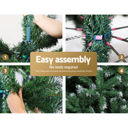 Jingle Jollys Christmas Tree 2.4M Xmas Trees Decorations Snowy 1500 Tips XM-TR-FULL-8FT-SNOW