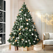 Jingle Jollys Christmas Tree 2.4M Xmas Trees Decorations Snowy 1500 Tips XM-TR-FULL-8FT-SNOW