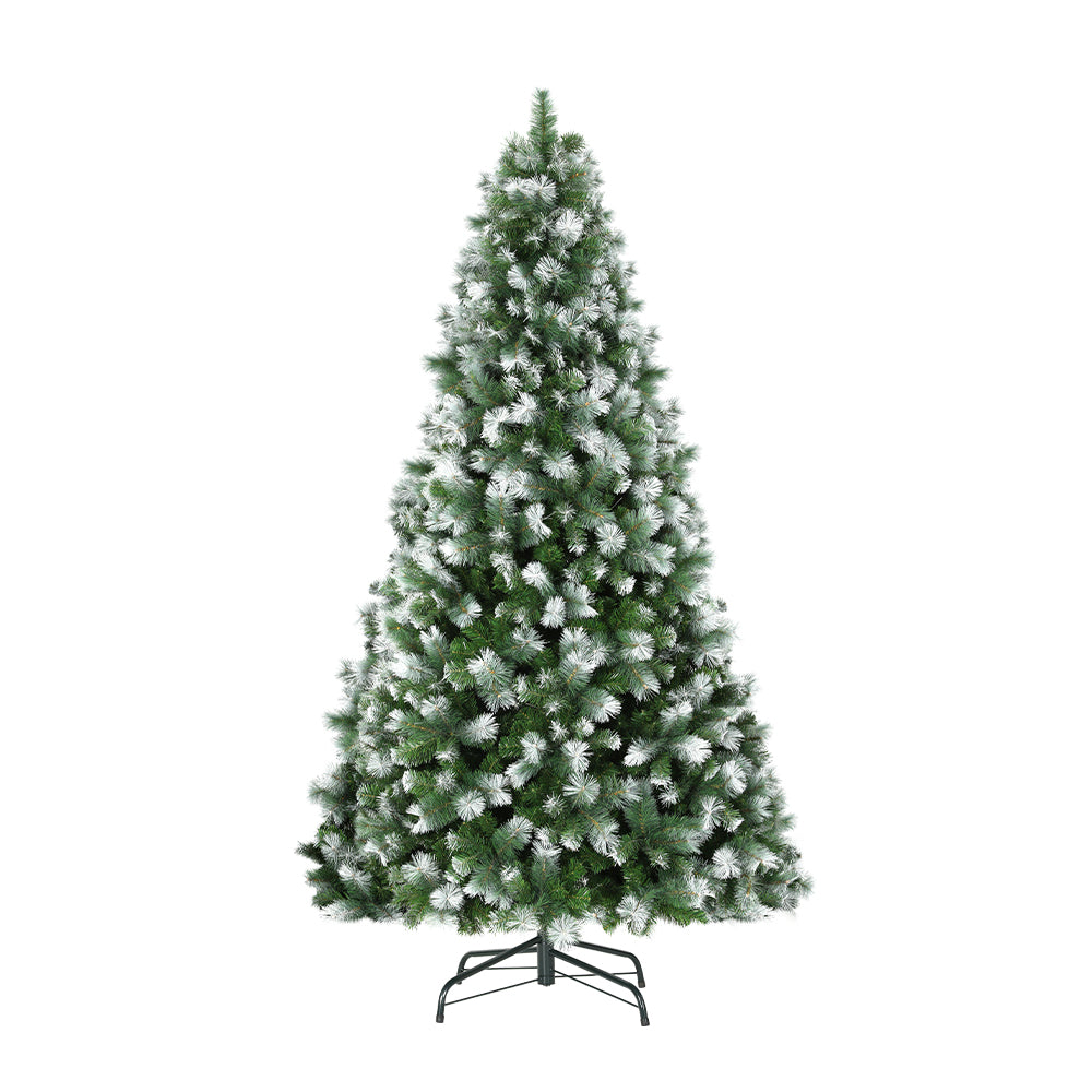 Jingle Jollys 2.7M Christmas Tree with Pine Needle Snowy Xmas Tree 1765 Tips XM-TR-FULL-9F-PINE-SNOW