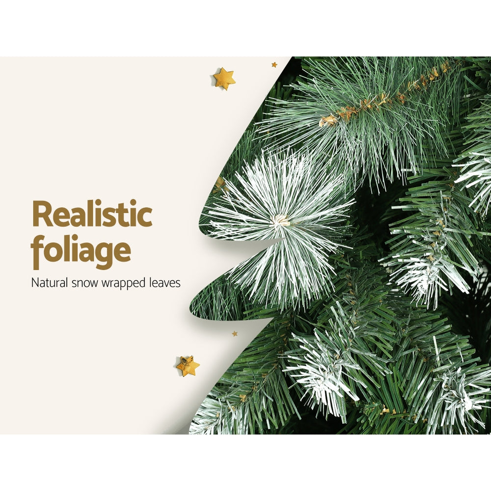 Jingle Jollys 2.7M Christmas Tree with Pine Needle Snowy Xmas Tree 1765 Tips XM-TR-FULL-9F-PINE-SNOW