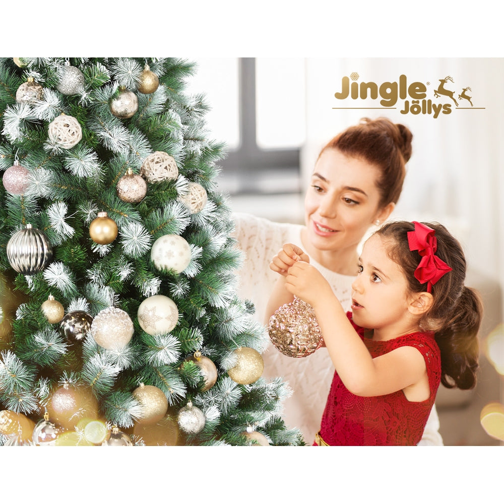 Jingle Jollys 2.7M Christmas Tree with Pine Needle Snowy Xmas Tree 1765 Tips XM-TR-FULL-9F-PINE-SNOW