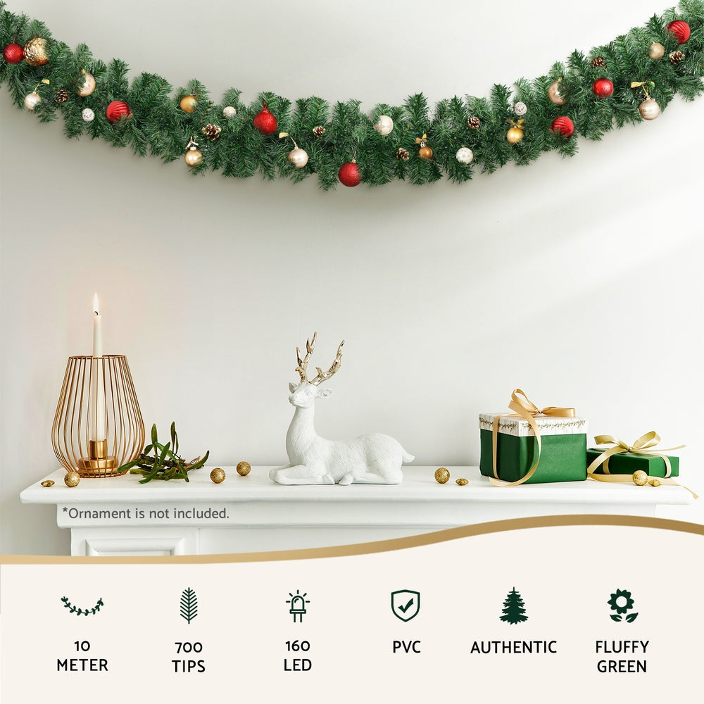 Jingle Jollys 10M Christmas Garland LED Lights Party Xmas Decorations 700 TIPS XM-TR-GAR-10M-LED