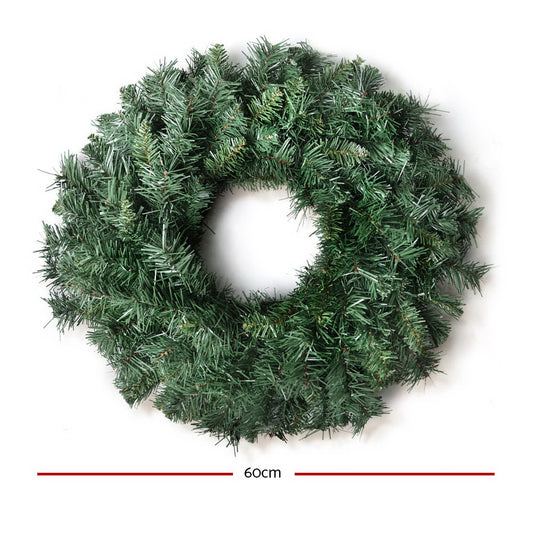 Jingle Jollys 60cm Christmas Wreath Garland Xmas Decorations Wedding Party XM-TR-GAR-24-GR