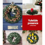 Jingle Jollys 60cm Christmas Wreath Garland Xmas Decorations Wedding Party XM-TR-GAR-24-GR