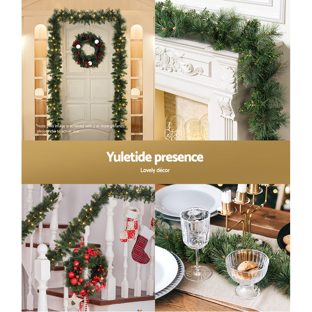 Jingle Jollys 1.8m Christmas Garland with LED lights Party Xmas Decorations XM-TR-GAR-6FT-LED