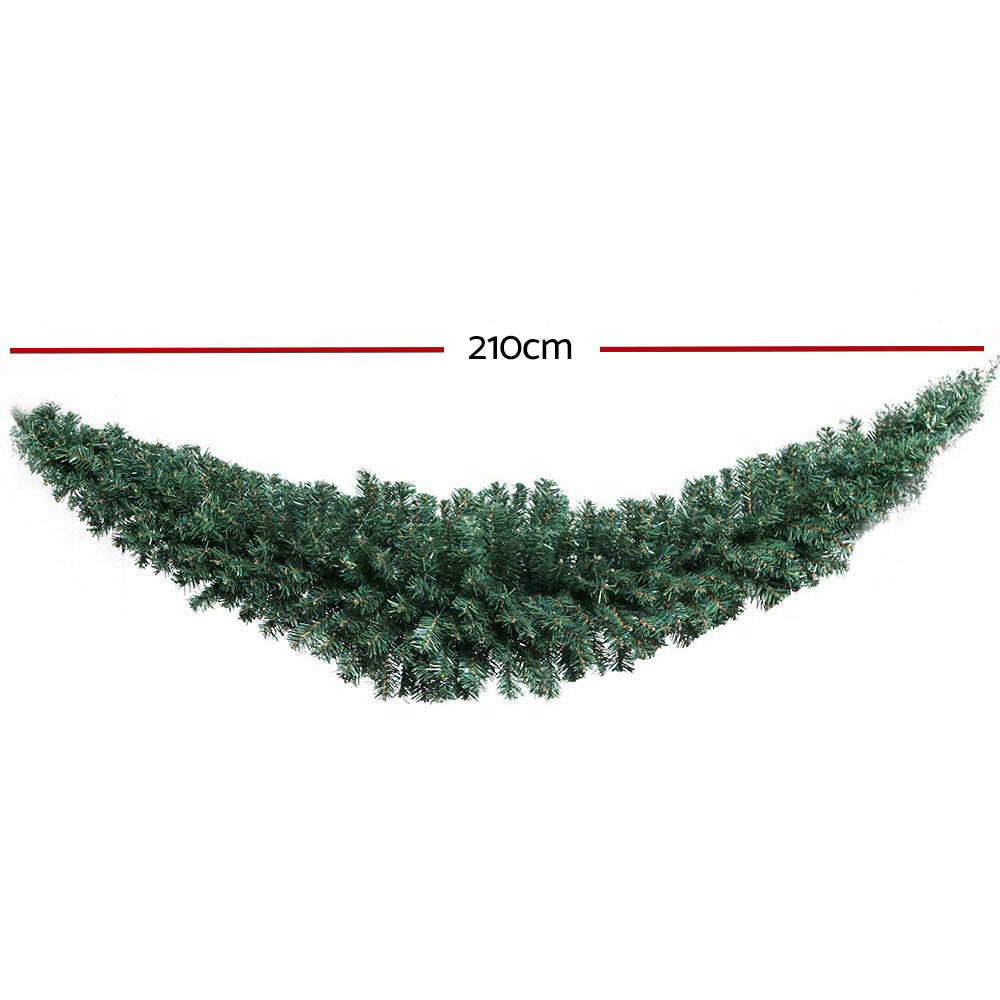 Jingle Jollys 2.1m Christmas Garland Xmas Decorations Green Wedding Party XM-TR-GAR-7FT-GR