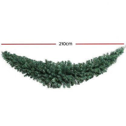 Jingle Jollys 2.1m Christmas Garland Xmas Decorations Green Wedding Party XM-TR-GAR-7FT-GR