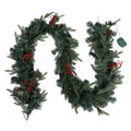 Jingle Jollys 2.4m Christmas Garland with LED Lights Decorations Xmas Party XM-TR-GAR-8FT-BERRY-LED