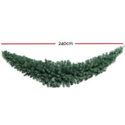 Jingle Jollys 2.4m Christmas Garland Xmas Decorations Green Wedding Party XM-TR-GAR-8FT-GR