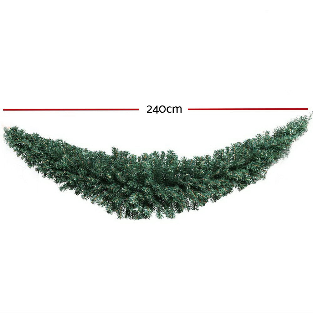 Jingle Jollys 2.4m Christmas Garland Xmas Decorations Green Wedding Party XM-TR-GAR-8FT-GR