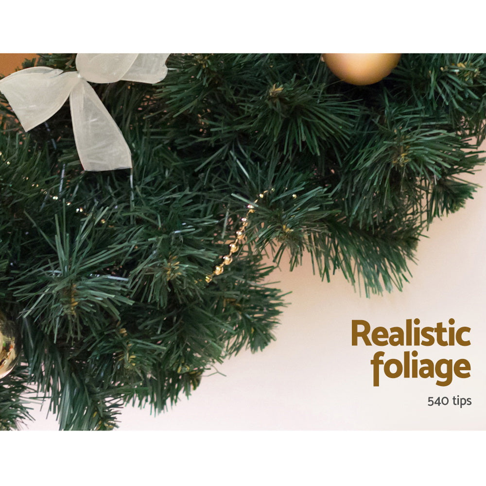 Jingle Jollys 2.4m Christmas Garland Xmas Decorations Green Wedding Party XM-TR-GAR-8FT-GR