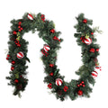 Jingle Jollys 2.7m Christmas Garland with Decorations Xmas Wedding Party XM-TR-GAR-9FT-BERRY-RED