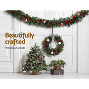 Jingle Jollys 2.7m Christmas Garland with Decorations Xmas Wedding Party XM-TR-GAR-9FT-BERRY-RED
