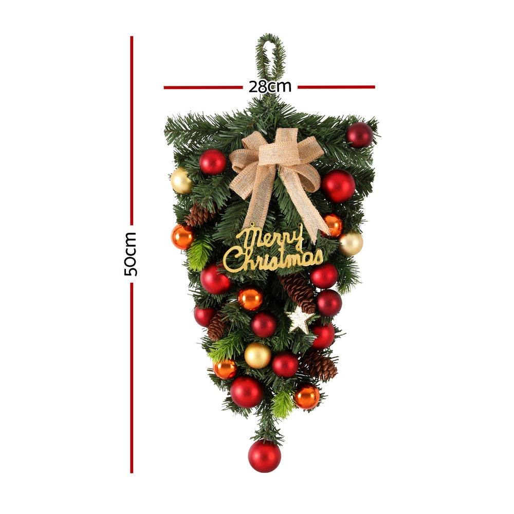 Jingle Jollys Hanging Christmas Garland 50CM Ornaments Party Decorations XM-TR-GAR-BOWTIE-BAUBLES