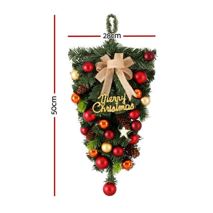 Jingle Jollys Hanging Christmas Garland 50CM Ornaments Party Decorations XM-TR-GAR-BOWTIE-BAUBLES