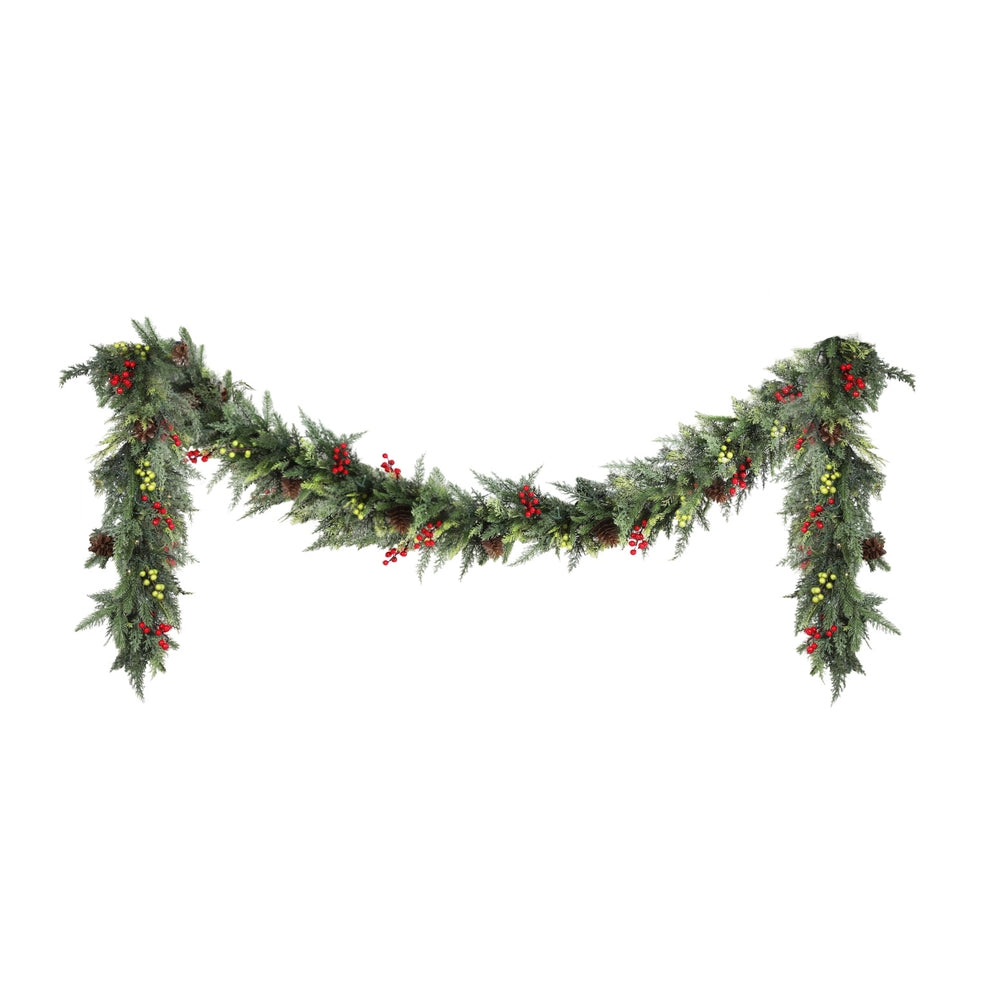 Jingle Jollys 3M Christmas Garland Pre-lit LED with Pine Cones Xmas Decor Green XM-TR-GAR-BR-3M-LED