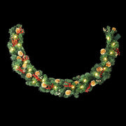 Jingle Jollys 1.8M Christmas Garland Pre-lit LED Pine Cones Berries Xmas Decor XM-TR-GAR-GD-6FT-LED