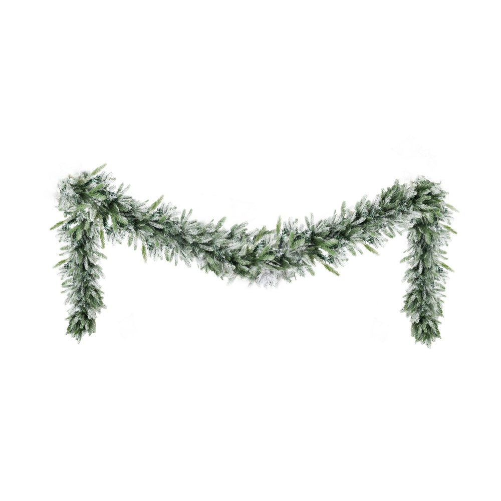 Jingle Jollys 3M Christmas Garland Pre-lit LED Lights Snow Frosted Tips Decor XM-TR-GAR-SNOW-3M-LED