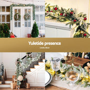 Jingle Jollys 3M Christmas Garland Pre-lit LED Lights Snow Frosted Tips Decor XM-TR-GAR-SNOW-3M-LED