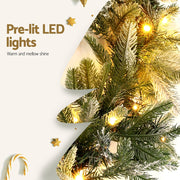 Jingle Jollys 3M Christmas Garland Pre-lit LED Lights Snow Frosted Tips Decor XM-TR-GAR-SNOW-3M-LED
