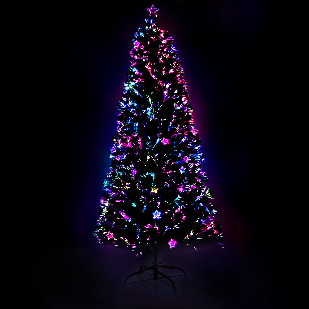 Jingle Jollys 2.1m Christmas Tree Optic Fibre LED Xmas tree Multi Colour XM-TR-LED-7F-GR