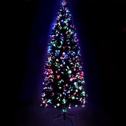 Jingle Jollys 2.4m Christmas Tree Optic Fibre LED Xmas tree Multi Colour XM-TR-LED-8F-GR