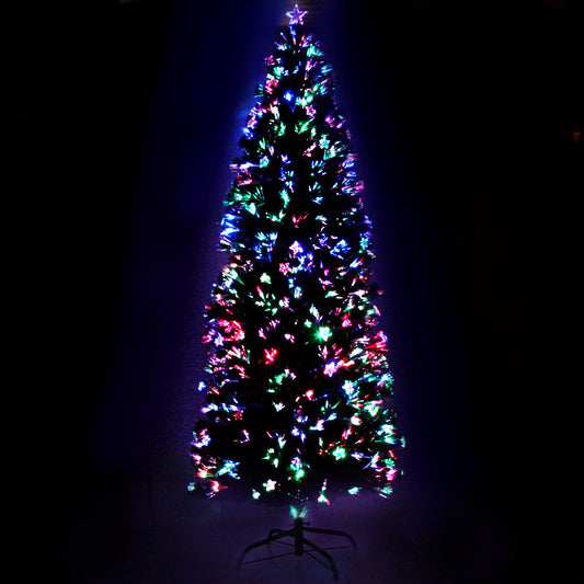 Jingle Jollys 2.4m Christmas Tree Optic Fibre LED Xmas tree Multi Colour XM-TR-LED-8F-GR