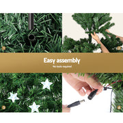 Jingle Jollys 2.4m Christmas Tree Optic Fibre LED Xmas tree Multi Colour XM-TR-LED-8F-GR
