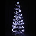 Jingle Jollys Christmas Tree 1.8M 6FT LED Xmas Decoration Cold White Lights XM-TR-LED-SPIRAL-7F-WW