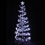 Jingle Jollys Christmas Tree 1.8M 6FT LED Xmas Decoration Cold White Lights XM-TR-LED-SPIRAL-7F-WW