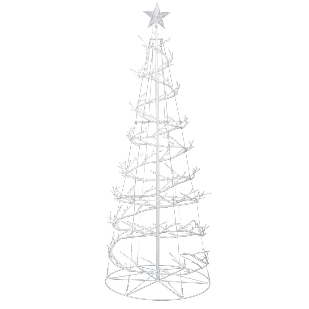 Jingle Jollys Christmas Tree 1.8M 6FT LED Xmas Decoration Cold White Lights XM-TR-LED-SPIRAL-7F-WW