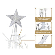 Jingle Jollys Christmas Tree 1.8M 6FT LED Xmas Decoration Cold White Lights XM-TR-LED-SPIRAL-7F-WW
