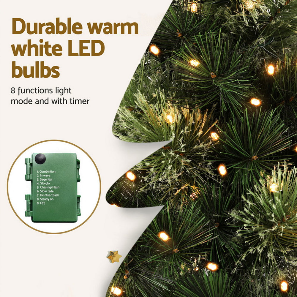 Jingle Jollys Tabletop Christmas Tree 60CM 8 Light Modes Timer Function XM-TR-MINI-2FT-GR