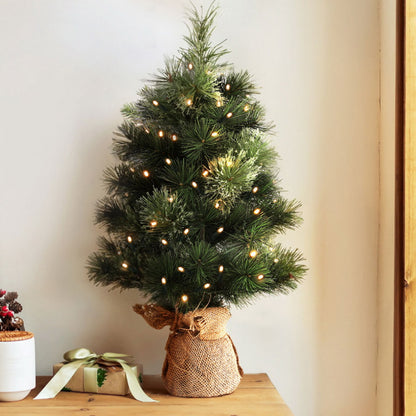 Jingle Jollys Tabletop Christmas Tree 60CM 8 Light Modes Timer Function XM-TR-MINI-2FT-GR