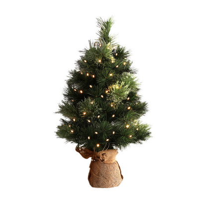 Jingle Jollys Christmas Tree 60CM Mini Tabletop 8 Light Modes Timer Xmas Tree XM-TR-MINI-2FT-GR-LED