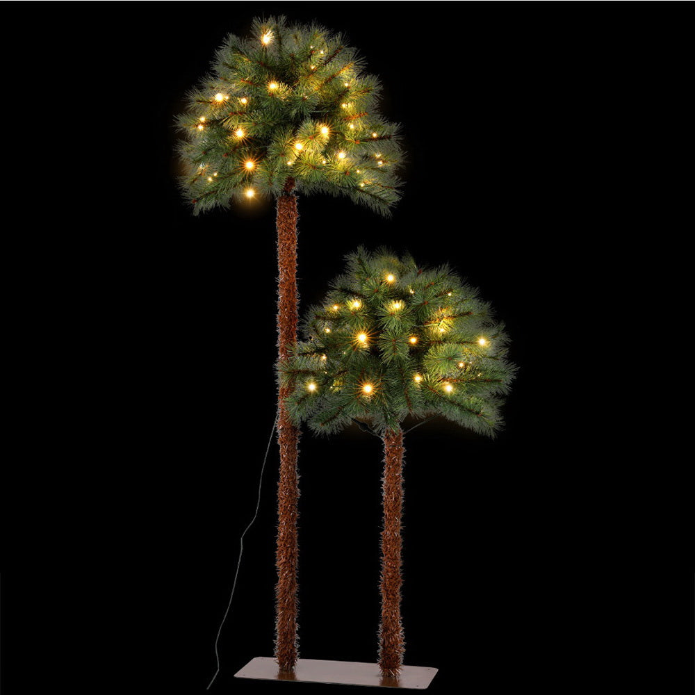 Jingle Jollys Christmas Tree 1.5+1m LED Xmas Palm Tree Party Decorations 2 in 1 XM-TR-PALM-5FT-LED