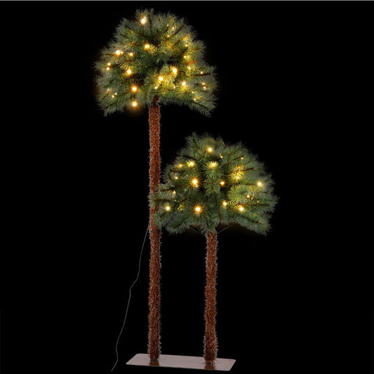 Jingle Jollys Christmas Tree 1.5+1m LED Xmas Palm Tree Party Decorations 2 in 1 XM-TR-PALM-5FT-LED