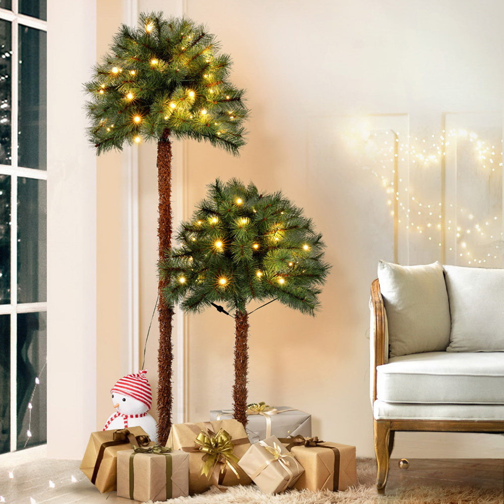 Jingle Jollys Christmas Tree 1.5+1m LED Xmas Palm Tree Party Decorations 2 in 1 XM-TR-PALM-5FT-LED