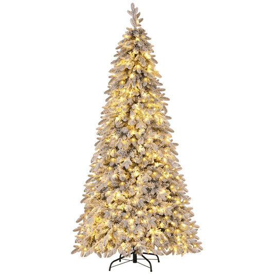 Jingle Jollys Christmas Tree 2.1m Flocking Pencil Tree LED Xmas 860 Tips White XM-TR-PENCIL-7FT-LED