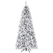 Jingle Jollys Christmas Tree 2.1m Flocking Pencil Tree LED Xmas 860 Tips White XM-TR-PENCIL-7FT-LED