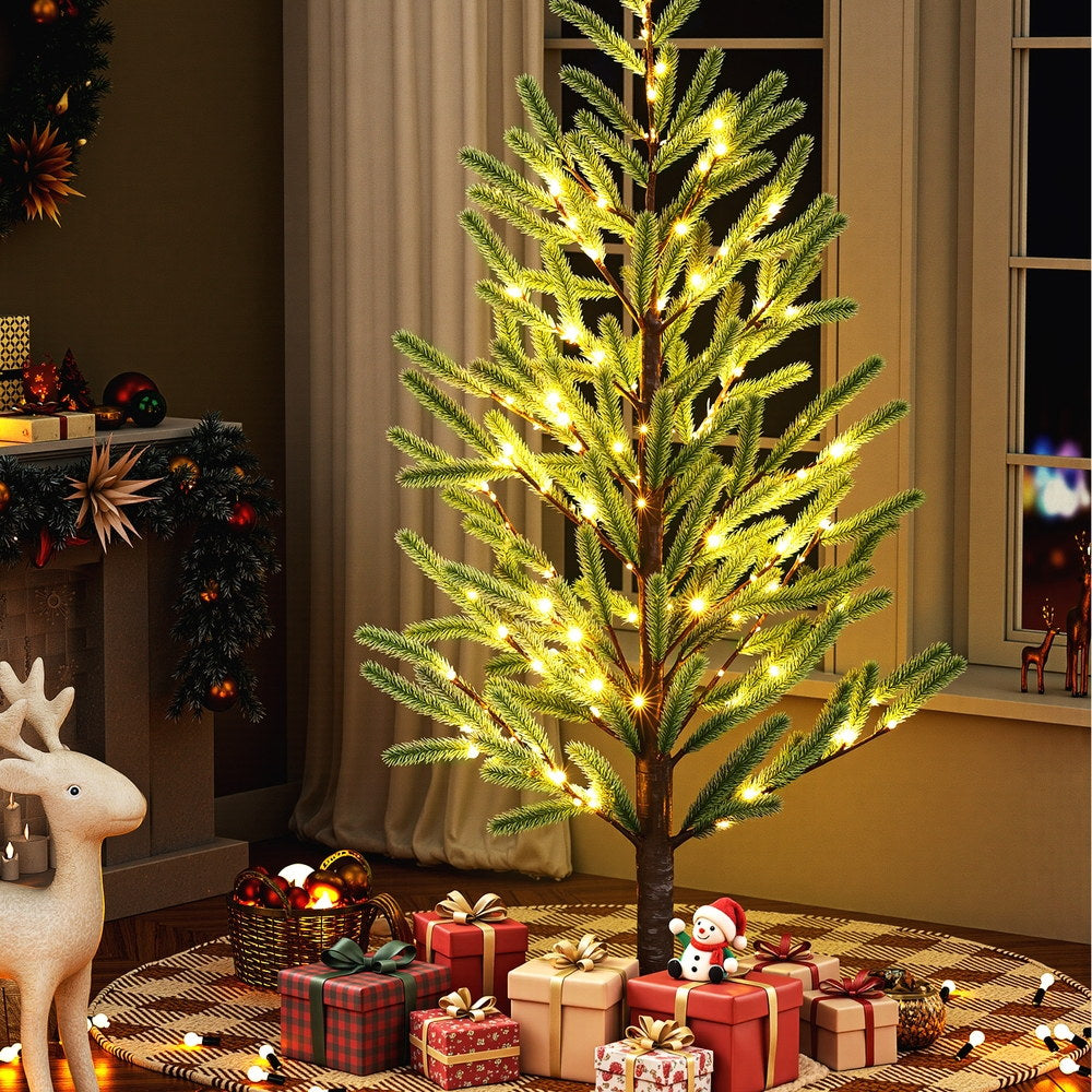 Jingle Jollys Christmas Tree 1.8M Pre-lit LED Xmas Tree 8 Modes Party Decoration XM-TR-PLANT-6FT-LED